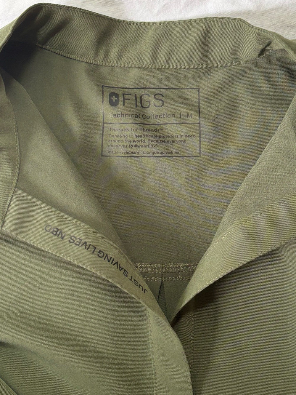 Figs Olive Green Women's Set Medium - Picture 3 of 5